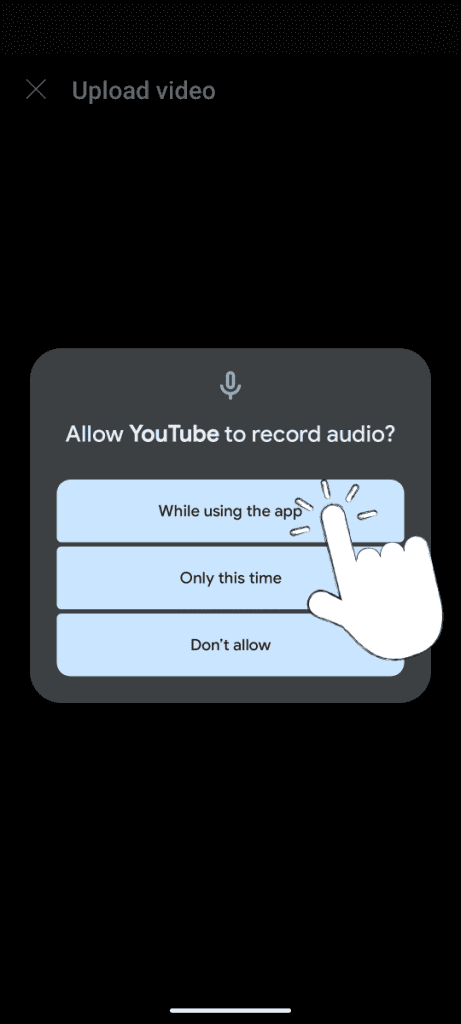 allow YouTube to record audio