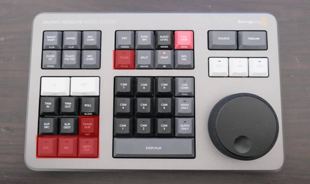 transition related buttons on Davinci speed editor